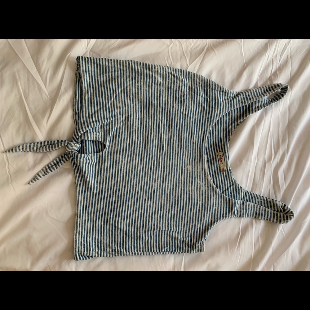 Fatherty blue and white stripped tie tank top - Picture 4 of 5